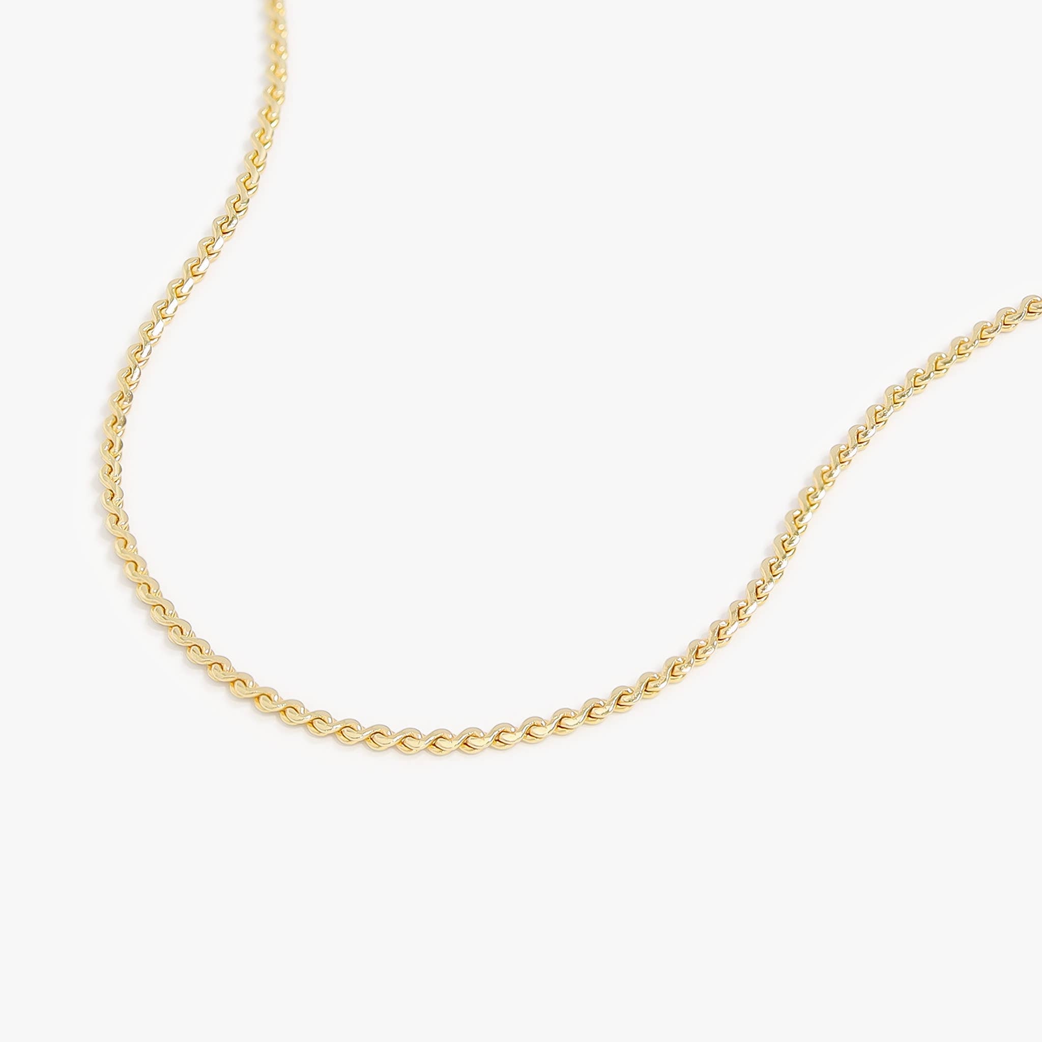18K Gold PVD Stainless Steel Serpentine Chain Necklace
