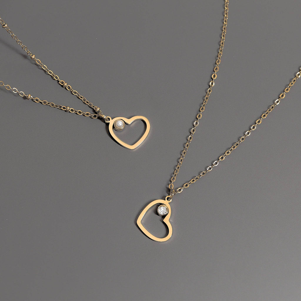 18K Gold PVD Stainless Steel Birthstone Heart Charm