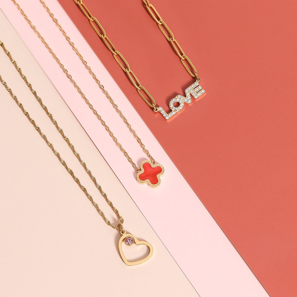 18K Gold PVD Stainless Steel Birthstone Heart Charm