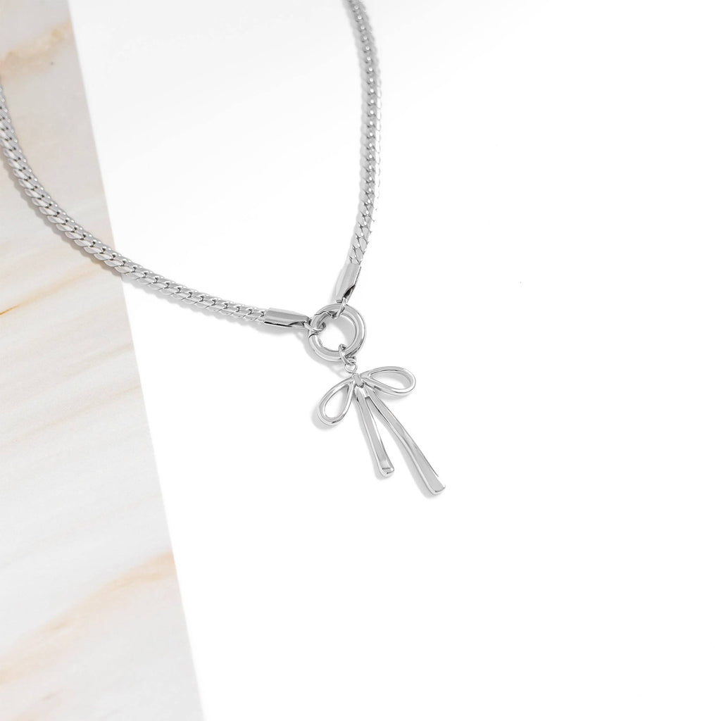 18K Gold PVD Stainless Steel Long Bow Charm