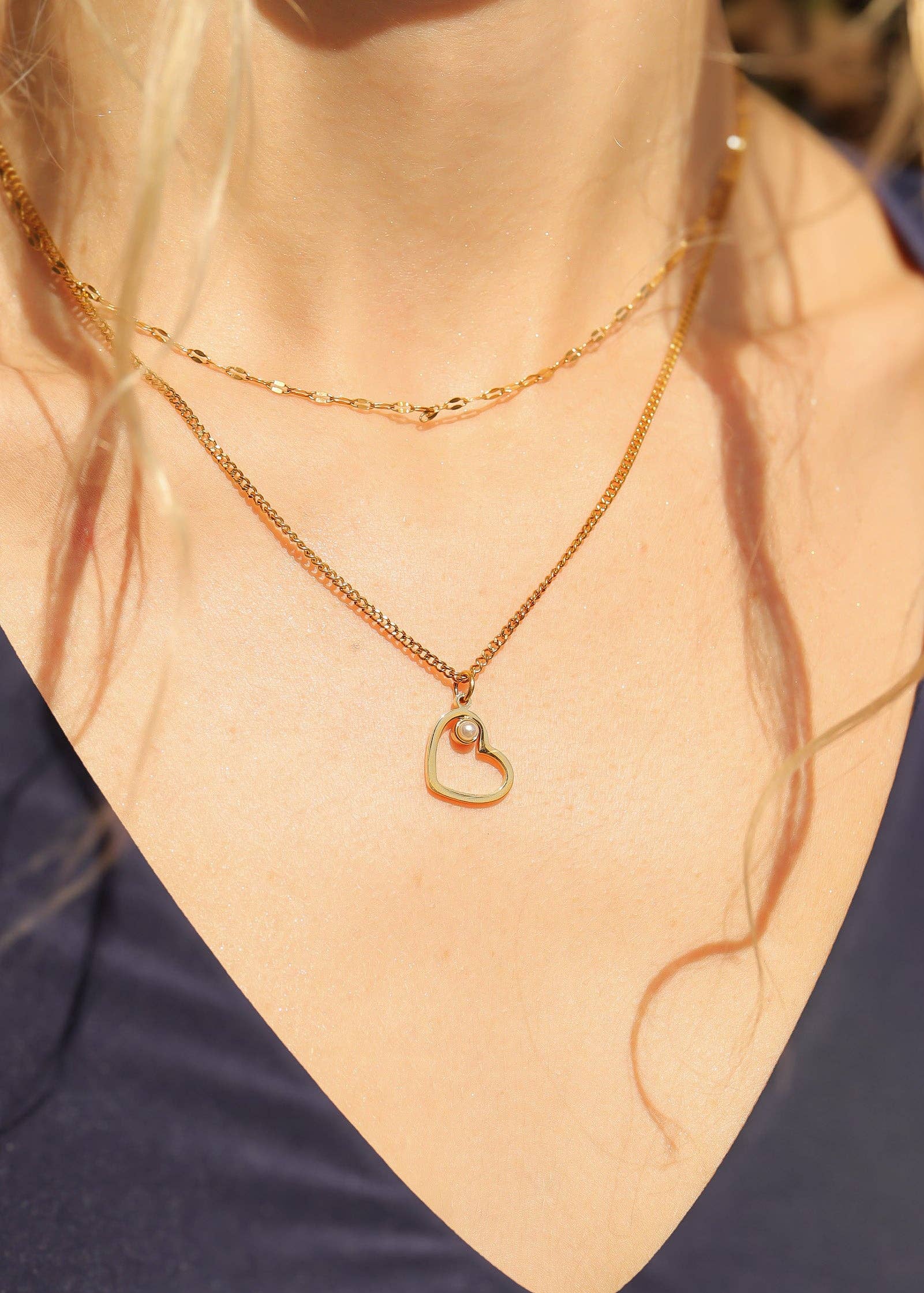 18K Gold PVD Stainless Steel Birthstone Heart Charm