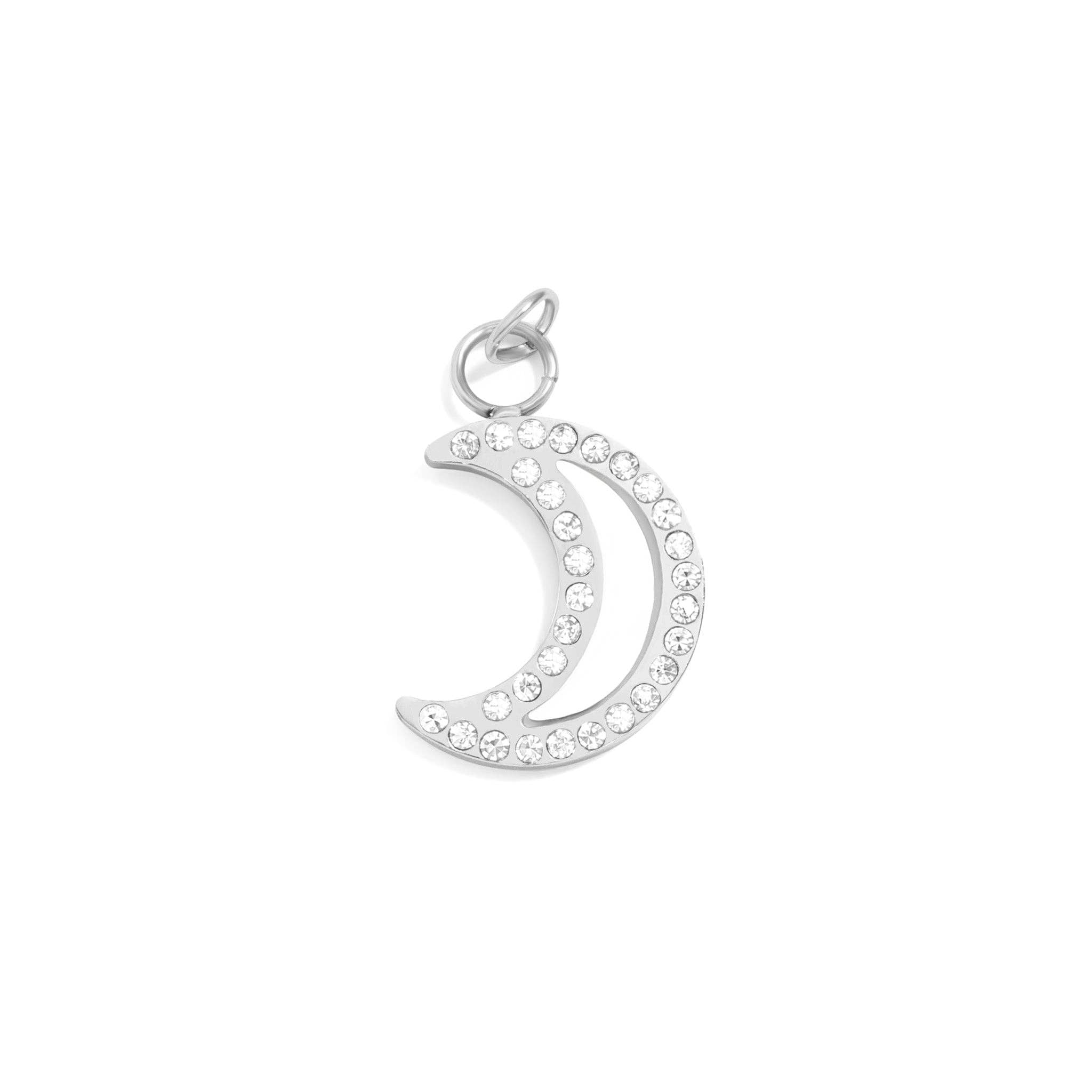 18K Gold PVD Stainless Steel Mother of Pearl Moon Charm
